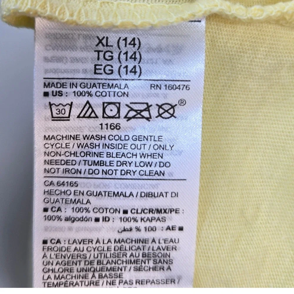 Old Navy Girls Yellow Lost Unicorn Short Sleeve Graphic Tee XL/14 NEW Whimsical